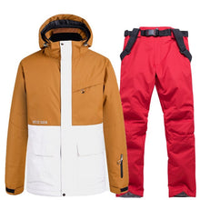 Load image into Gallery viewer, New Women's & Men's Ski Jackets + Strap Snow Pants Bib Snow Suit Sets Snowboard Clothing Waterproof Costumes Winter Outdoor Wear