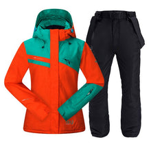 Load image into Gallery viewer, Women Ski Suit Warm Windproof Waterproof Hooded Snow Jacket + Pants Female Winter Outdoor Snowboard Snowmobile Snow Suit