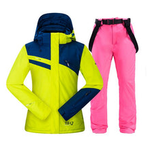 Load image into Gallery viewer, Women Ski Suit Warm Windproof Waterproof Hooded Snow Jacket + Pants Female Winter Outdoor Snowboard Snowmobile Snow Suit