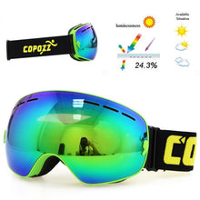 Load image into Gallery viewer, COPOZZ brand professional ski goggles double layers lens anti-fog UV400 big ski glasses skiing snowboard men women snow goggles