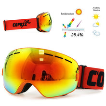 Load image into Gallery viewer, COPOZZ brand professional ski goggles double layers lens anti-fog UV400 big ski glasses skiing snowboard men women snow goggles