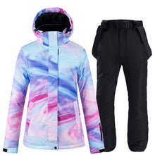 Load image into Gallery viewer, New Colorful Snow Suit Wear Women's Snowboard Clothing Winter Waterproof Thicken Costumes Outdoor Ski Jacket + Strap Pants Bibs
