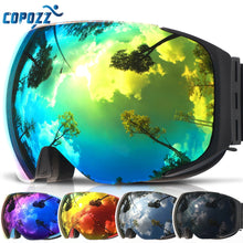 Load image into Gallery viewer, COPOZZ brand ski goggles replaceable magnetic lenses UV400 anti-fog snow ski mask skiing men women snowboard goggles GOG-2181
