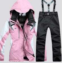 Load image into Gallery viewer, New Women's Ski Suit Ski Jacket + Pant Scrawl Style Female Snowboarding Set Snowboarding Coat and Trousers Women Ski Suit
