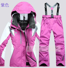 Load image into Gallery viewer, New Women's Ski Suit Ski Jacket + Pant Scrawl Style Female Snowboarding Set Snowboarding Coat and Trousers Women Ski Suit
