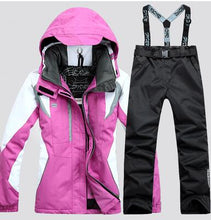Load image into Gallery viewer, New Women's Ski Suit Ski Jacket + Pant Scrawl Style Female Snowboarding Set Snowboarding Coat and Trousers Women Ski Suit
