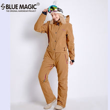 Load image into Gallery viewer, Blue magic new winter snowboard kombez ski jacket and pant ski suits females jumpsuit women snowboard waterproof overall Russia
