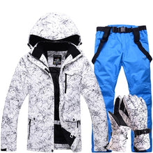 Load image into Gallery viewer, New Thicken Warm Ski Suit Men Women Winter Windproof Waterproof Skiing Gloves Snowboard Jacket Pants Suit Male Plus Size 3XL
