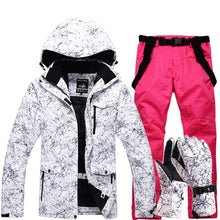 Load image into Gallery viewer, New Thicken Warm Ski Suit Men Women Winter Windproof Waterproof Skiing Gloves Snowboard Jacket Pants Suit Male Plus Size 3XL
