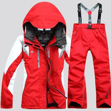 Load image into Gallery viewer, Women's Winter Jackets hooded Windproof Thicken Warm Coat Women Ski Jacket and Pant Suits Snowboard Set Female Skiing Suit
