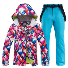 Load image into Gallery viewer, Ski Suit Women Winter 2020 Waterproof Windproof Thicken Warm Snow Clothes Women Ski Sets Jacket Skiing And Snowboarding Suits
