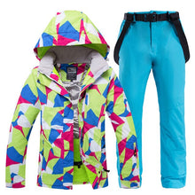 Load image into Gallery viewer, Ski Suit Women Winter 2020 Waterproof Windproof Thicken Warm Snow Clothes Women Ski Sets Jacket Skiing And Snowboarding Suits
