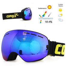 Load image into Gallery viewer, COPOZZ brand ski goggles double layers UV400 anti-fog big ski mask glasses skiing snow men women snowboard goggles GOG-201 Pro
