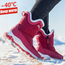 Load image into Gallery viewer, Winter Outdoor Snow Boots Woman Water-Resistant Anti-Ski Casual Shoes Women Winter Plush Thick Warm Ladies Cotton Shoes
