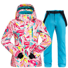 Load image into Gallery viewer, 2020 New Ski Suit Women Thick Warm Waterproof Windproof Skiing and Snowboarding Jacket Pants Set Female Snow Costumes Ski Coat
