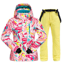 Load image into Gallery viewer, 2020 New Ski Suit Women Thick Warm Waterproof Windproof Skiing and Snowboarding Jacket Pants Set Female Snow Costumes Ski Coat
