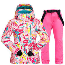 Load image into Gallery viewer, 2020 New Ski Suit Women Thick Warm Waterproof Windproof Skiing and Snowboarding Jacket Pants Set Female Snow Costumes Ski Coat
