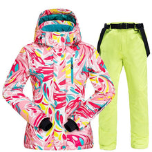 Load image into Gallery viewer, 2020 New Ski Suit Women Thick Warm Waterproof Windproof Skiing and Snowboarding Jacket Pants Set Female Snow Costumes Ski Coat
