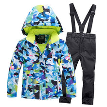 Load image into Gallery viewer, Kids Ski Suit Children Waterproof Windproof Winter -30°C Warm Snow Suit Girls And Boys Skiing and Snowboarding Jacket And Pants
