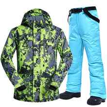 Load image into Gallery viewer, Men Ski Suit Winter Brands High Quality Windproof Waterproof Warmth Snow Jackets and Pants Men Skiing and Snowboarding Suits

