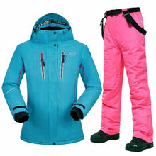 Load image into Gallery viewer, Snowboard Suits Women Winter Windproof Waterproof Female Ski Jacket and Snow Pants Sets Super Warm Brands Women Ski Suit Brands
