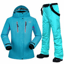 Load image into Gallery viewer, Snowboard Suits Women Winter Windproof Waterproof Female Ski Jacket and Snow Pants Sets Super Warm Brands Women Ski Suit Brands
