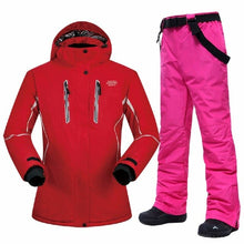 Load image into Gallery viewer, Snowboard Suits Women Winter Windproof Waterproof Female Ski Jacket and Snow Pants Sets Super Warm Brands Women Ski Suit Brands
