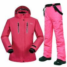 Load image into Gallery viewer, Snowboard Suits Women Winter Windproof Waterproof Female Ski Jacket and Snow Pants Sets Super Warm Brands Women Ski Suit Brands
