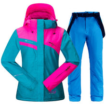 Load image into Gallery viewer, Ski Suit for Women Skiing Snowboarding Jackets and Pants Windproof Waterproof Ski Suits Female Winter Sports Thick Warm Ski Set
