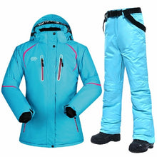 Load image into Gallery viewer, Winter Ski Suit Women Brands Ski Jacket and Pant Super Warm High Quality Windproof Waterproof Warm Skiing and Snowboard Clothing
