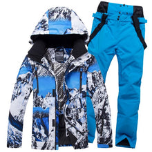 Load image into Gallery viewer, Ski Suit Men Winter Warm Windproof Waterproof Outdoor Sports Snow Jackets and Pants Hot Ski Equipment Snowboard Jacket Men
