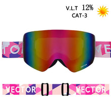 Load image into Gallery viewer, OTG Ski Goggles Snowboard Mask For Men Women Skiing Eyewear UV400 Snow Protection Over Glasses Adult Double Anti-Fog Cylindrical
