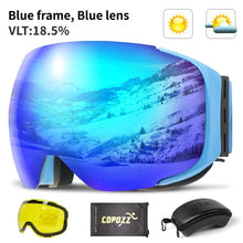 Load image into Gallery viewer, COPOZZ Magnetic Ski Goggles with Quick-Change Lens and Case Set 100% UV400 Protection Anti-fog Snowboard Goggles for Men &amp; Women
