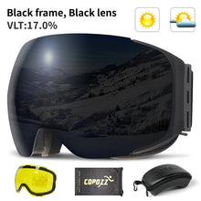 Load image into Gallery viewer, COPOZZ Magnetic Ski Goggles with Quick-Change Lens and Case Set 100% UV400 Protection Anti-fog Snowboard Goggles for Men &amp; Women
