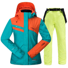 Load image into Gallery viewer, Winter Ski Suit Women Brands High Quality Ski Jacket and Pants for Women Warm Waterproof Windproof Skiing and Snowboarding Suits
