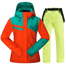 Load image into Gallery viewer, Winter Ski Suit Women Brands High Quality Ski Jacket and Pants for Women Warm Waterproof Windproof Skiing and Snowboarding Suits
