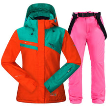 Load image into Gallery viewer, Winter Ski Suit Women Brands High Quality Ski Jacket and Pants for Women Warm Waterproof Windproof Skiing and Snowboarding Suits
