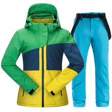 Load image into Gallery viewer, Winter Ski Suit Women Brands High Quality Ski Jacket and Pants for Women Warm Waterproof Windproof Skiing and Snowboarding Suits

