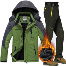 Load image into Gallery viewer, Winter Ski Jacket suits Men Waterproof Fleece Snow Jacket Thermal Warm Coat Outdoor Mountain Skiing Snowboard Jacket Pants suits
