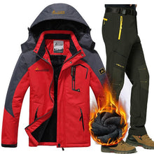 Load image into Gallery viewer, Winter Ski Jacket suits Men Waterproof Fleece Snow Jacket Thermal Warm Coat Outdoor Mountain Skiing Snowboard Jacket Pants suits
