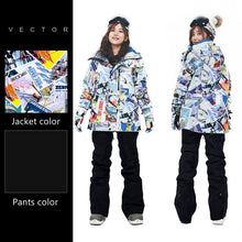 Load image into Gallery viewer, Waterproof Ski Suit Women Thick Warm Outdoor Sports Jackets High Quality Female Winter Warm Snow Jacket Pants Sports Clothing
