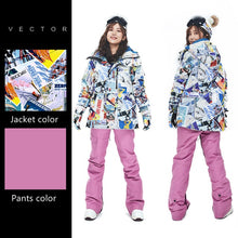 Load image into Gallery viewer, Waterproof Ski Suit Women Thick Warm Outdoor Sports Jackets High Quality Female Winter Warm Snow Jacket Pants Sports Clothing
