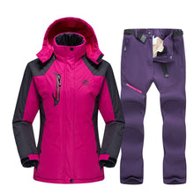 Load image into Gallery viewer, 2020 Ski Suit For Women Outdoor Waterproof Windproof Ski Jacket Pants Winter Snow Skiing Fleece Jackets Women's Snowboard Suit
