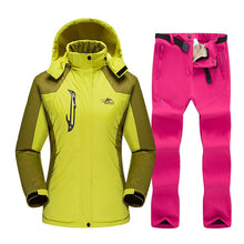 Load image into Gallery viewer, 2020 Ski Suit For Women Outdoor Waterproof Windproof Ski Jacket Pants Winter Snow Skiing Fleece Jackets Women's Snowboard Suit
