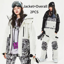Load image into Gallery viewer, Warm Ski Suit for Women Hooded Jacket Overall Woman Snowboarding Set Winter Sports Suits Female Waterproof  Snow Costume Clothes
