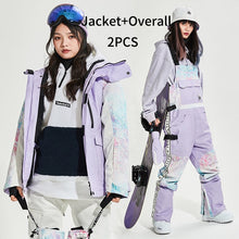 Load image into Gallery viewer, Warm Ski Suit for Women Hooded Jacket Overall Woman Snowboarding Set Winter Sports Suits Female Waterproof  Snow Costume Clothes
