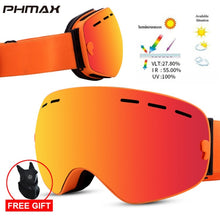 Load image into Gallery viewer, PHMAX Ski Goggles Men Anti-Fog Snowboard Glasses UV400 Double Layers Skiing Mask Goggles Women Winter Outdoor Snow Sunglasses
