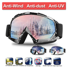 Load image into Gallery viewer, Women Men Ski Goggles Double Layers UV Snowboard Goggles Winter Windproof Anti-Fog Protection Ski Mask Glasses Eyewear D30
