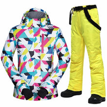 Load image into Gallery viewer, Winter Ski Suit Women New Touch Screen Gloves Waterproof Warm Ski Jackets and Pants for Women Skiing and Snowboarding Suits
