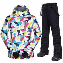 Load image into Gallery viewer, Winter Ski Suit Women New Touch Screen Gloves Waterproof Warm Ski Jackets and Pants for Women Skiing and Snowboarding Suits
